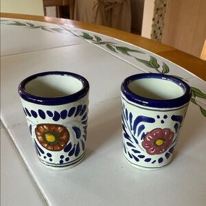 Hand-Painted Tale era Mexican Handpainted Floral Ceramic Shi glasses